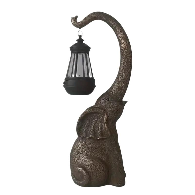 

Причудливая статуя слона на солнечной энергии - уличная статуэтка из смолы со светодиодной подсветкой, декор для ландшафтного дизайна своими руками, украшение для газона во дворе