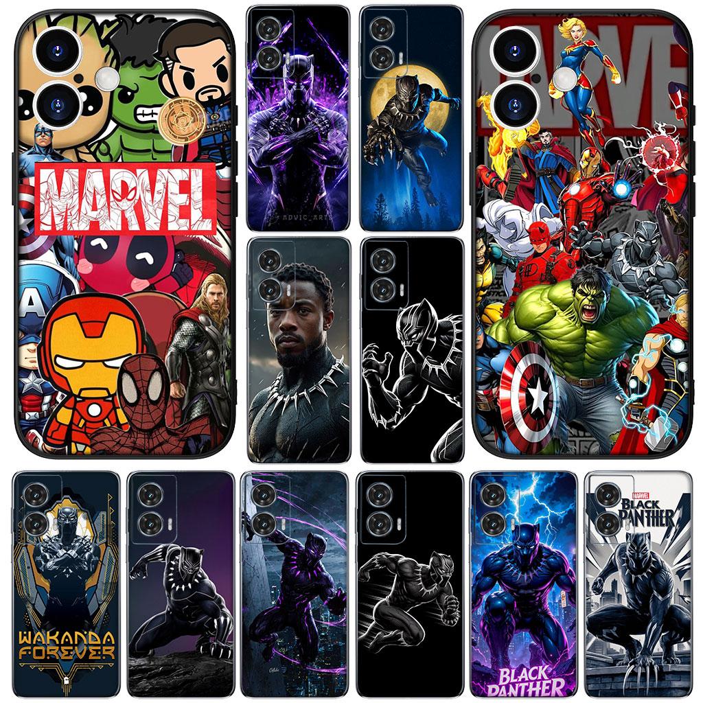 Black Marvel Panther Casing Phone Cover for Samsung Galaxy S22 S21 S20 Fe Ultra S9 Plus + A13 A22 M21 M31 M55 M15 Case