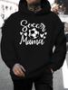 New Arrival for Summer 2026: Unisex European and American Style Casual Versatile Fashion Hooded Sweatshirt with Football Graphic Print Combined with