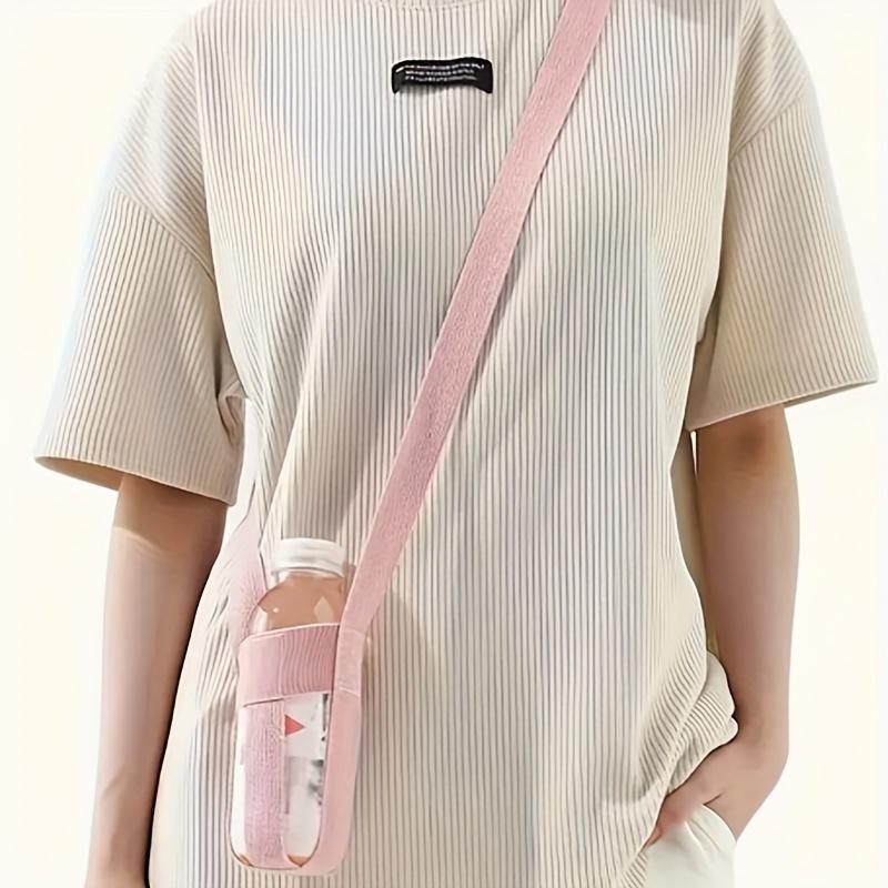 Adjustable Shoulder Strap Portable Water Bottle Carrier Bag Insulated Tumbler Holder For Outdoor Travel Hiking