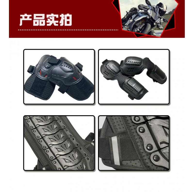 Adult Motorcycle Armor Riding Gear Set Off-Road ATV Dirt Bike Protection With Knee Elbow Shoulder Pads Black