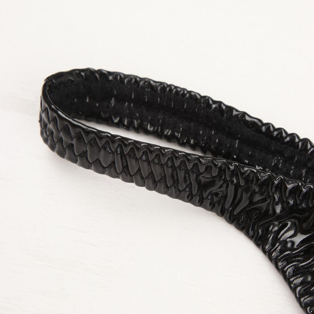 Mens Patent Leather Wet Look Hollow Out Front G-String Low Rise Elastic Waistband Thong Underwear