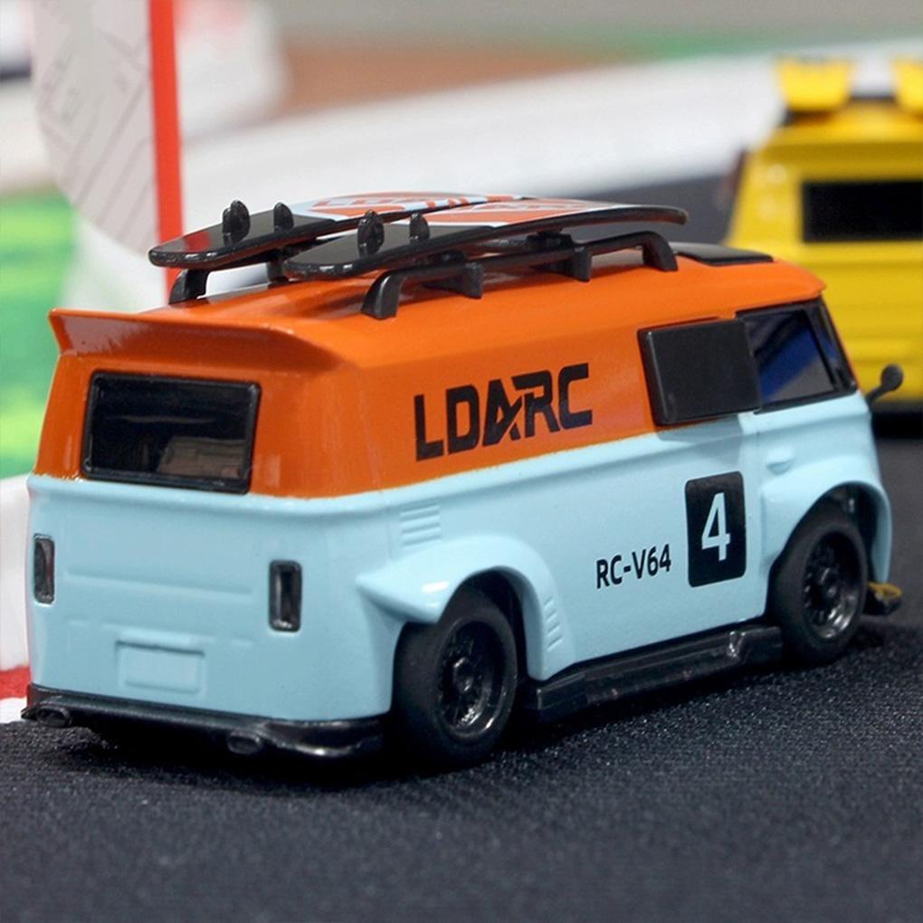 1:64 LDARC V64 RTR Mini Electric RC Car Simulated Electric Tabletop Bus Vehicle RTR 2.4GHz Long Battery Life Desktop RC Car