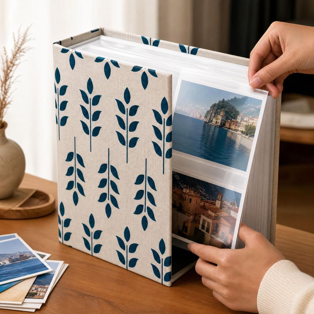 Photo Album with 100 Insert Pockets, Holds 100 Photos