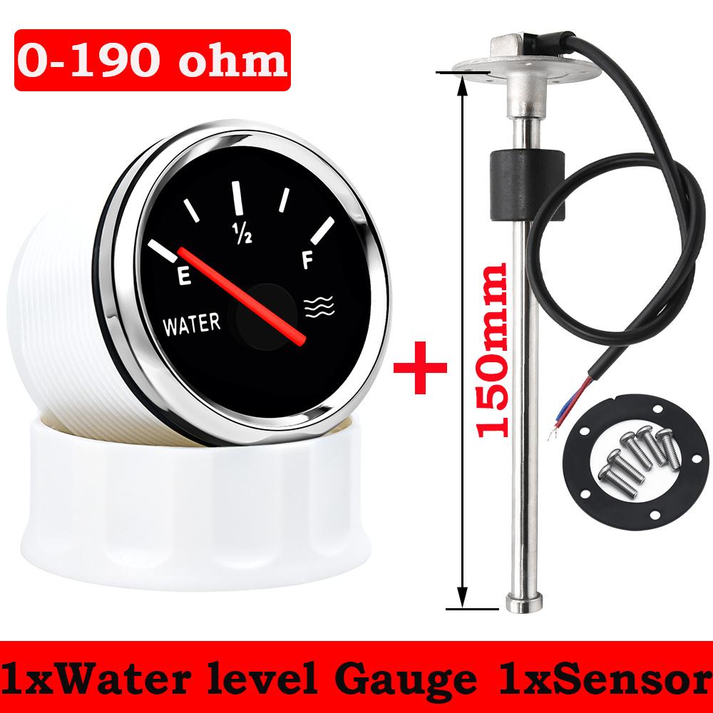 52MM Water Level Gauge with Water Level Sensor 100MM 125MM 150MM 200MM 300MM 400MM 0-190ohm Water Liquid Tank Level Indicator