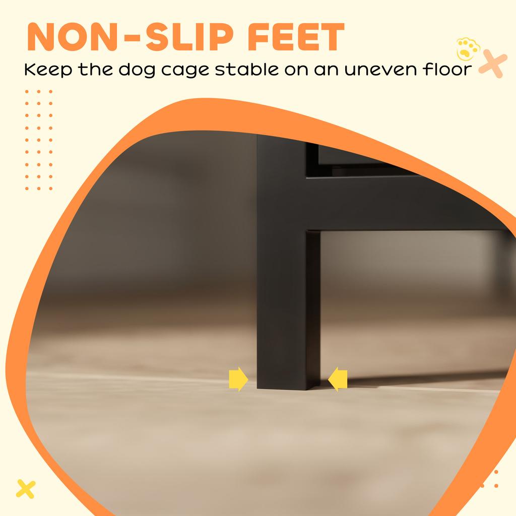 Dog Crate Furniture with Anti-Chew Resistant Mesh, Anti-Escape Single Door, for Medium Dogs, 80 x 55 x 72 cm