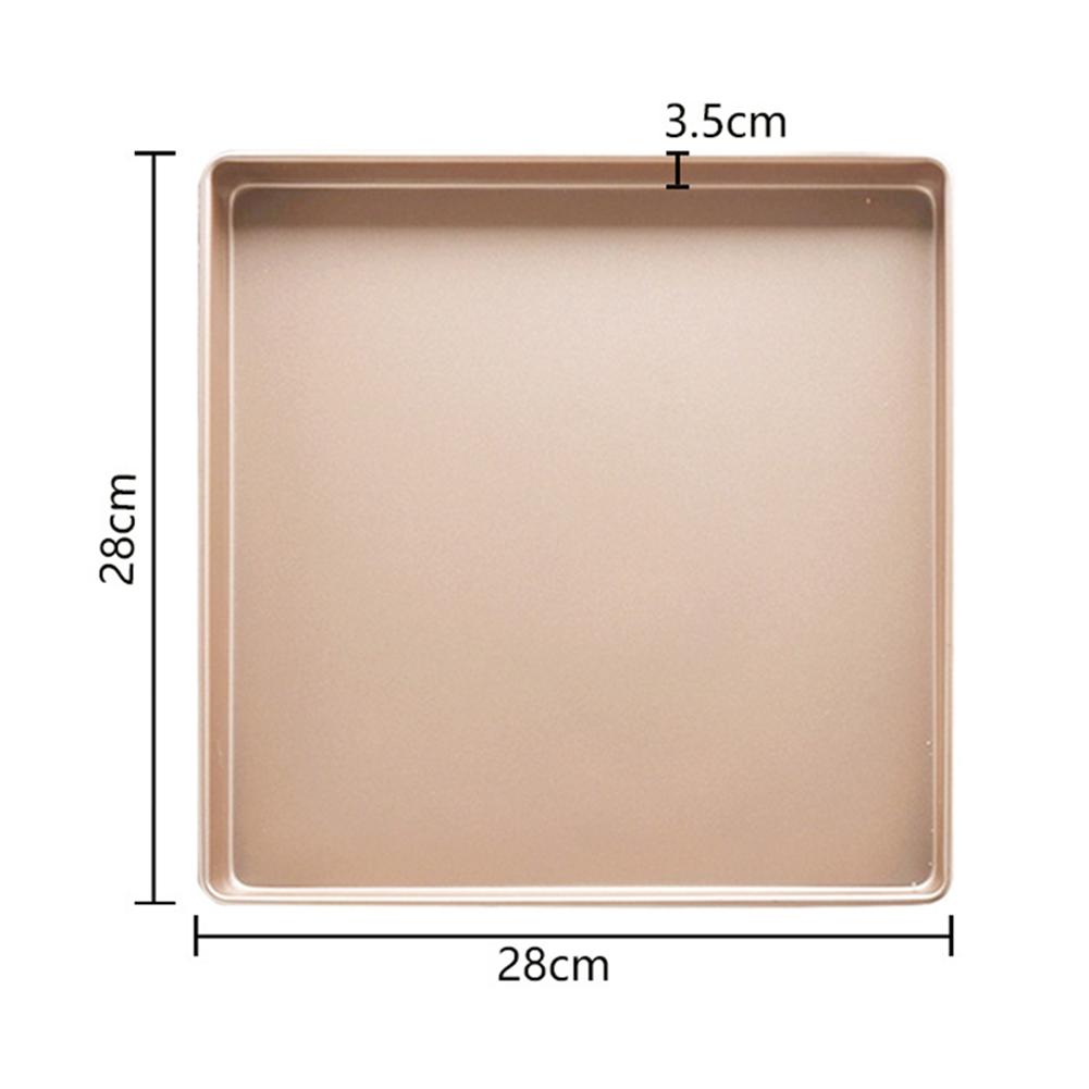 Gold 1pcs Baking Tray Roasting Pan Convenient Heat Conduction Oil Saving Premium Carbon Steel Safe Square Cake Tin