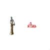 African Tribal Lady Sculpture Figurine Lightweight Resin Sleeping Deer Statue Tabletop Decorative