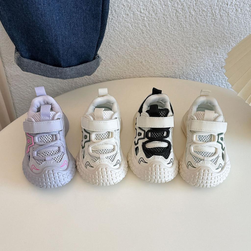 Children's Sports Shoes 2025 Summer New Boys Medium and Small Children Mesh Breathable Shoes Girls Breathable Soft Sole Dad Shoes