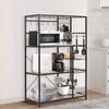 Fusehome Range Rack Range Stand Kitchen Rack Width 83 Dish Shelf Kitchen Shelf Overall Load Capacity 90kg Compatible with Large Microwave Oven Kitchen