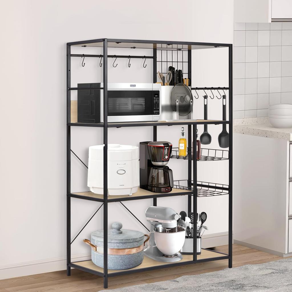 Fusehome Range Rack Range Stand Kitchen Rack Width 83 Dish Shelf Kitchen Shelf Overall Load Capacity 90kg Compatible with Large Microwave Oven Kitchen