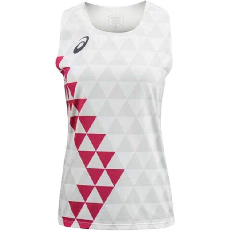 

Asics Comfortable Breathable Quick-Dry Vest Women tops White Red 2012C711-100 XS