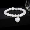 Aventurine Bracelet Natural Stone Beads with Love Heart Pendant Stretch Bracelet for Women Crystal Jewelry