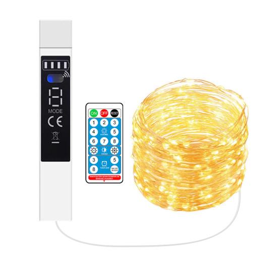 Rechargeable Fairy Lights 10/20m 200 LED String Lights with Remote Control Timer 8 Modes Warm White USB Fairy Lights for Wedding Christmas Party Decor