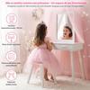 Coiffeuse pour enfant - GREEN SERIES - Green Series - Miroir sécurisé - Tabouret inclus - Tiroirs et autocollants