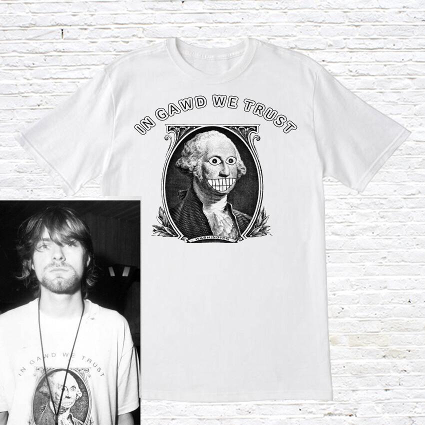 

In Gawd We Trust TShirt worn by Kurt Cobain Nirvana In Utero Unisex T-Shirt M