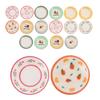 FRCOLOR Miniature Dishware and Plate Set for Pretend Play Kitchen 18-Piece