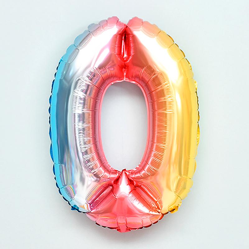 Color Gradient Number Balloon - Aluminum Decorative for Birthdays, Weddings, Festivals