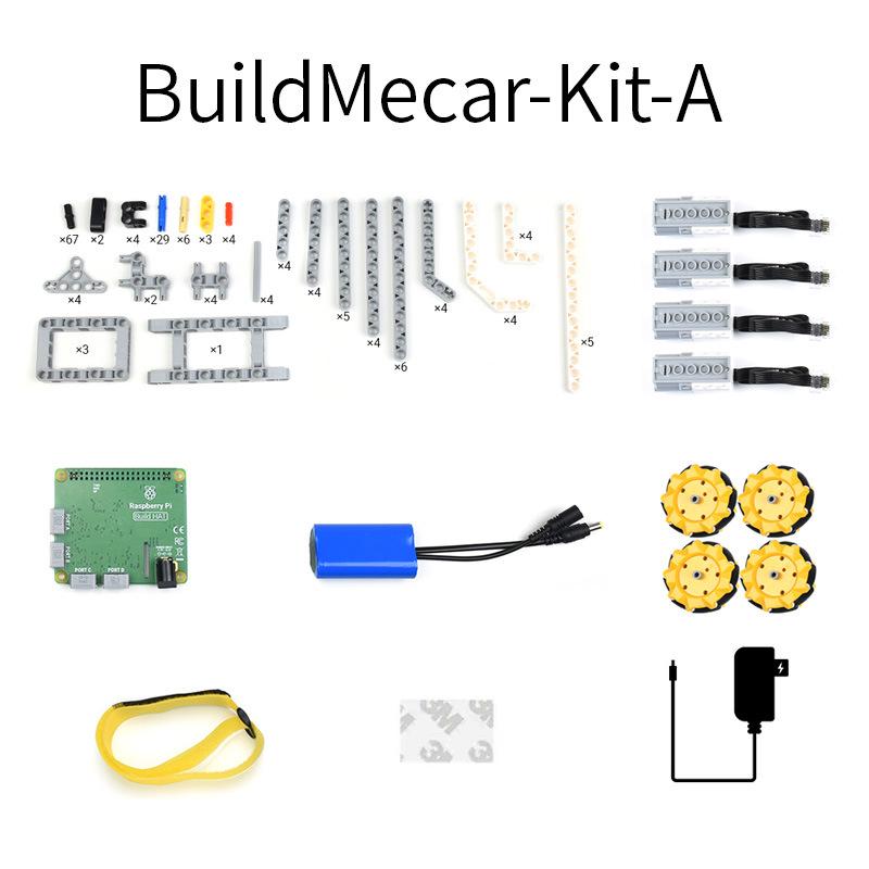 MicroSnow Raspberry Pi Build HAT Smart Car Kit with Mecanum Wheels Standard