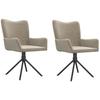 344809 vidaXL Chaises pivotantes de salle à manger 2 pcs Gris clair Velours