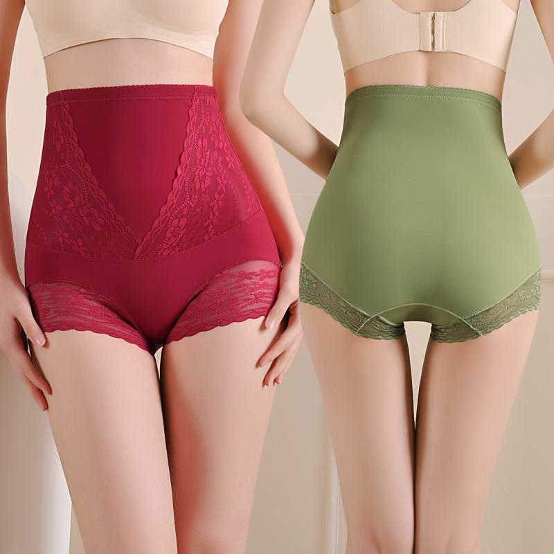 Spring/Summer Lace Trim High-Waist Shaping Panties - Tummy Control & Hip Lift