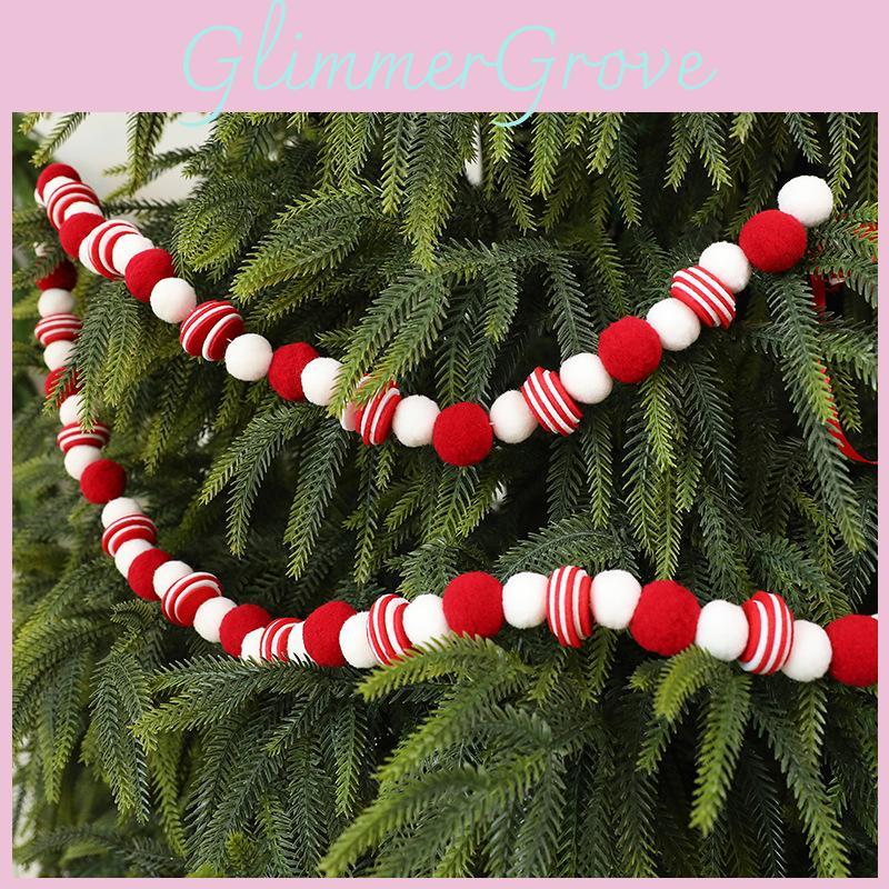 Christmas Banner Felt With Red White Decor For Holiday Event And Window Display