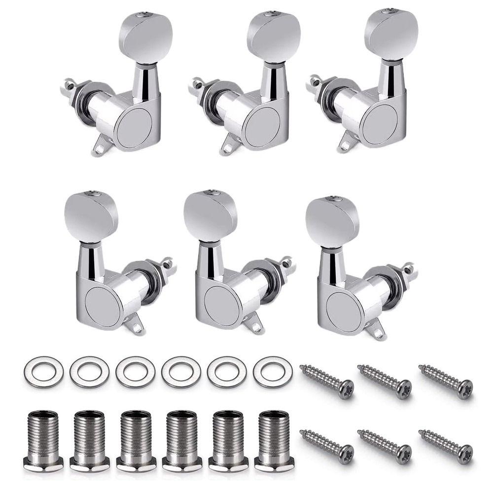 6Pcs with Ferrule/Threaded Bushing/Screw Guitar String Tuning Pegs  Musical Instrument Accessories