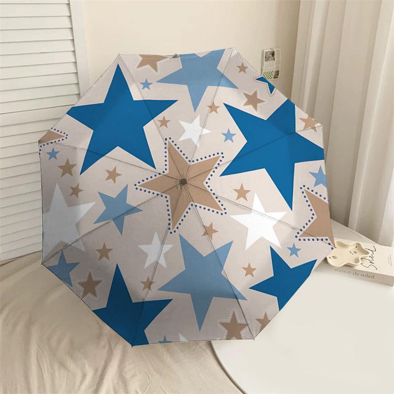 

1PC Stars Circle Umbrella-8-Rib Reinforced Portable Folding Travel Suitable for All Seasons Outdoor Daily Use-G341