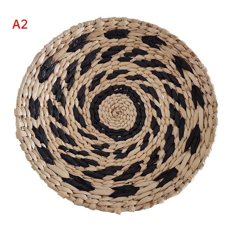 Halm Runde veggdekorasjonsanheng Kreativ retro etnisk bakgrunn Veggdekor i marokkansk stil Håndvevde oppheng Diameter 20/25/30 cm