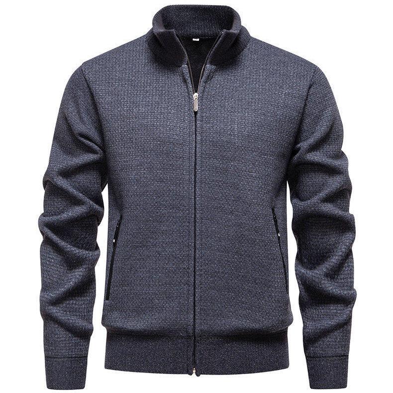 Winter Men's Sweater Knitted Jacket Men's Cardigan Stand Collar Slim Fit