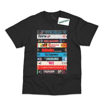 Tricou Imprimat DTG Colecție VHS Inspirată de Film de Groază Cult