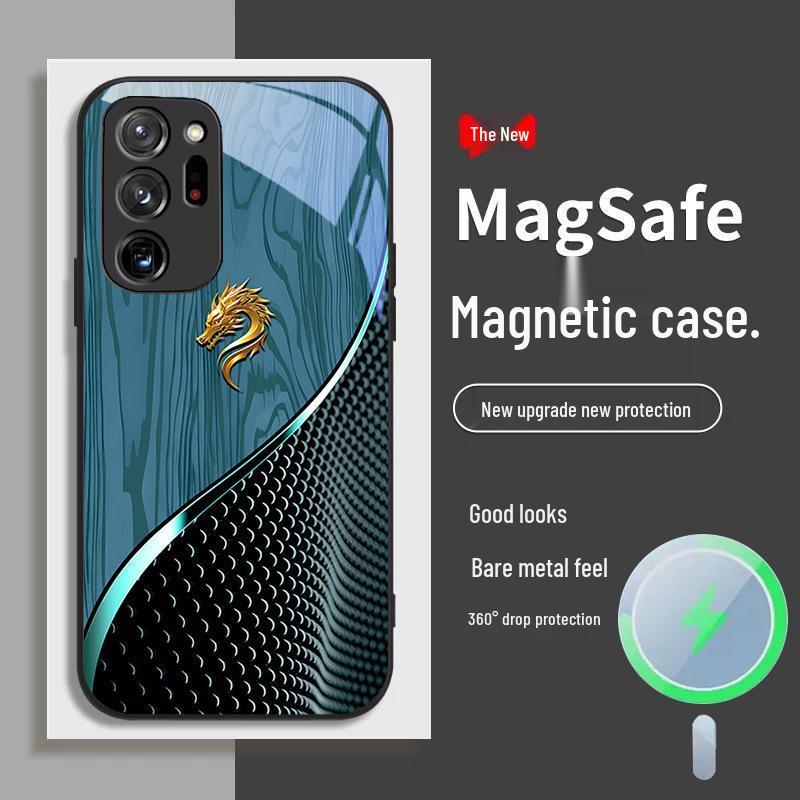 Samsung S11 S21 S23 S20 FE Case - National Trend Dragon Wood Grain, Magnetic Absorption, Fast Selling