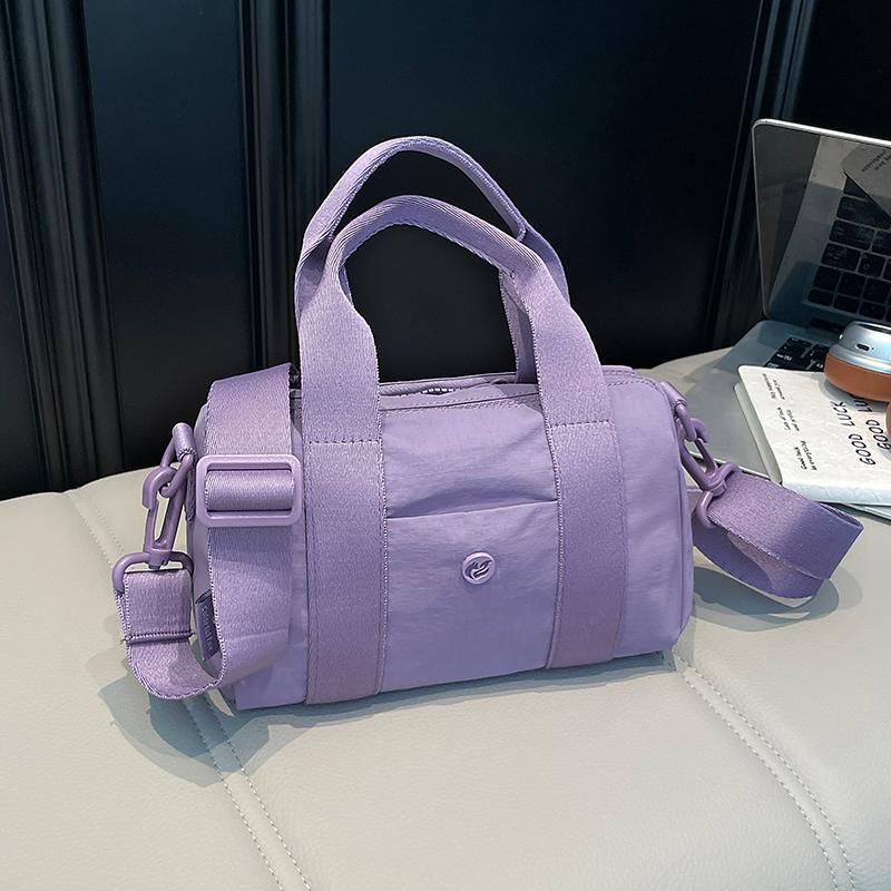 Nylon Pillow Shape Shoulder Bag With Top Handle Multi Zipper Pockets Lightweight Travel Tote For Women Daily Commute