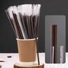 Double-Hole Coffee Straw Brown Drinking Straw Bar Accessory Coffee Stirring Stick  Office