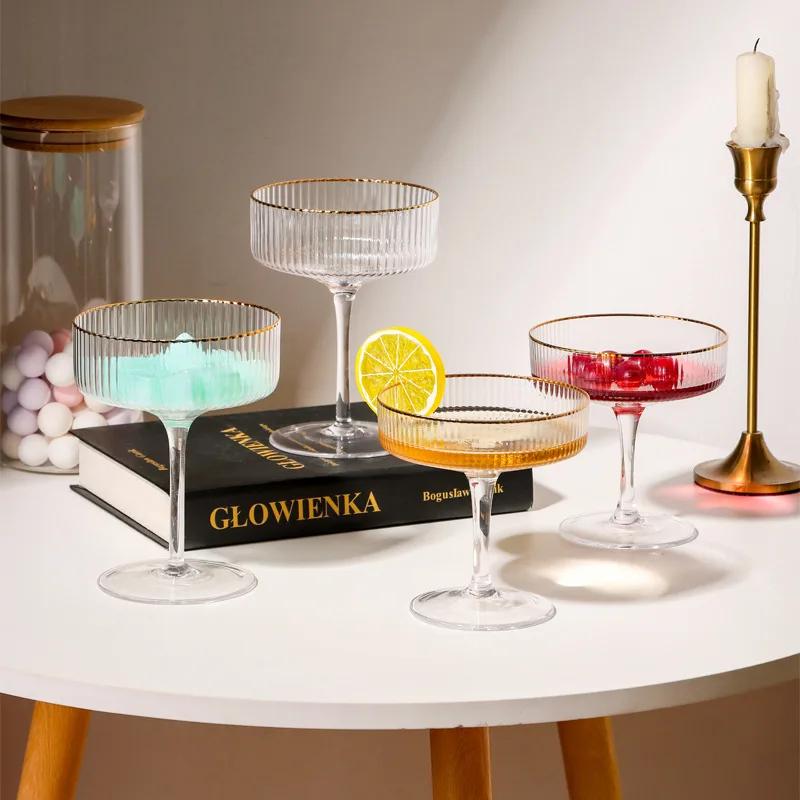 Vertical Ice Cream Dessert Glass Crystal Glass Tall Cocktail Platter Martini Tall Glass Bar and Gift Dropshipping