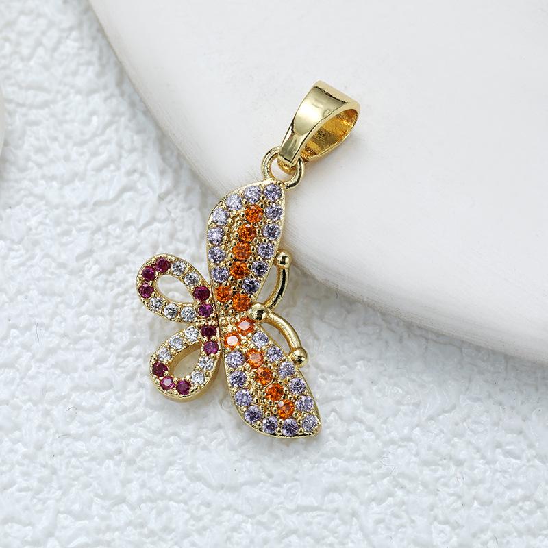 Επίχρυσωμένο Χάλκινο Κρεμαστό Πεταλούδα με Ζιργκόν για DIY Κοσμήματα