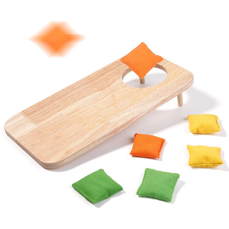 Holz Kinder werfen Sandsäcke Kindergarten Grundschüler Eltern-Kind Outdoor sensorische Integration Übung Sandsäcke werfen Wurfspiel Spielzeug