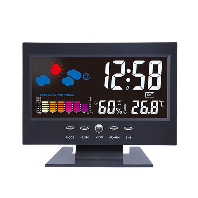 Умный светящийся будильник с дисплеем погоды и вечным календарем