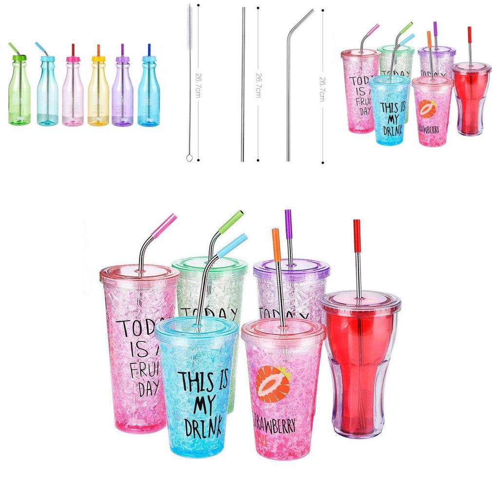 Elegant And Durable 8 Pcs Stainless Steel Metal Drinking Straws With Silicone Tips