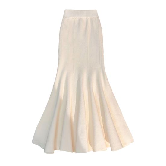Fishtail Skirt Solid Color Elastic High Waist Knitting Skirt Solid Color Slimming