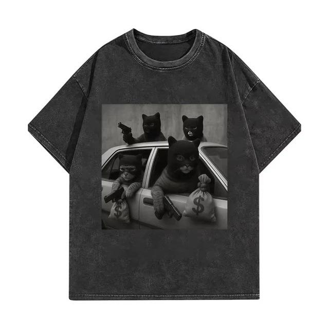 Gewaschenes Sommer Hilfs Baumwoll T-Shirt T-Shirt Vintage Mode Grafik T-Shirt Hohe Qualität Spaß Für Männer Und Frauen Terrier