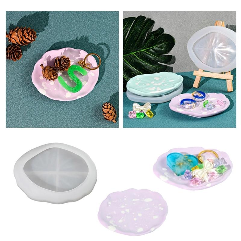 Leaf Shape Tray Silicone Molds DIYs Concrete Cement Plaster Epoxy Resin Mold Storage Dish Plate Mould Home Handicrafts