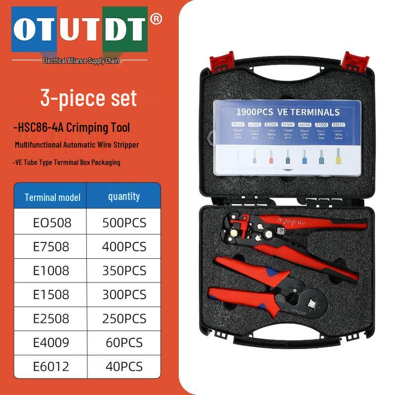 VE-Klemmen-Crimpzangen-Set - HSC8 Hochkohlenstoffstahl Langlebige Elektrikerzangen