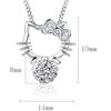 AAAAA Grade Zirkonia CZ Diamant Hello Kitty Anhänger Ohrringe Set Halskette Accessoire Hello Kitty Hochzeitszeremonie schwingendes Silber alle Artikel