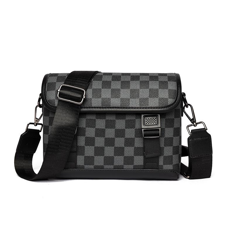 

Men s Trendy Checkered Crossbody Shoulder Bag - Versatile, Compact Square Bag for Mobile Phones
