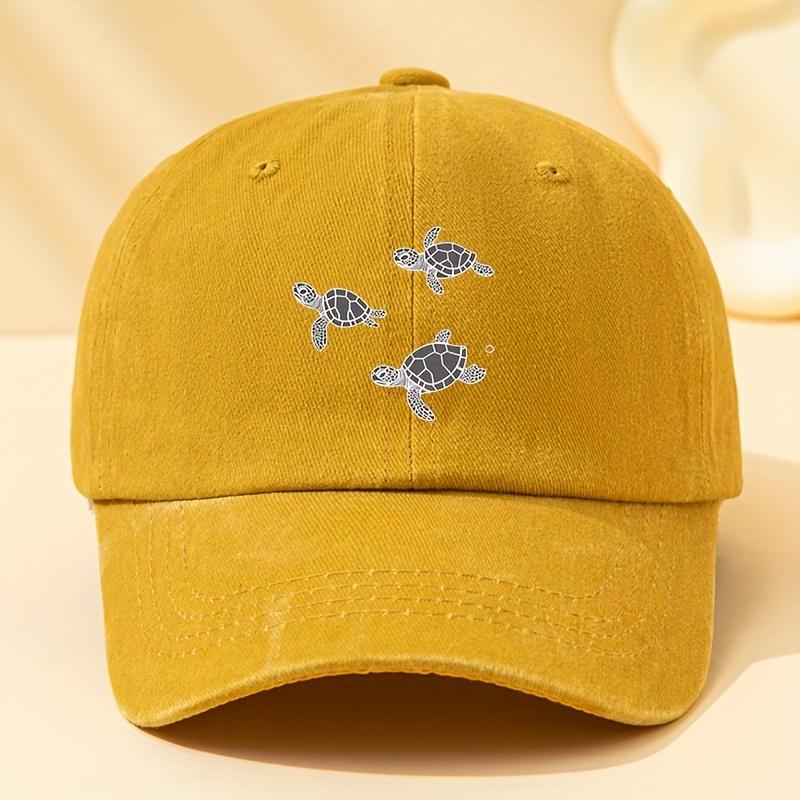 Turtle Print Unisex Baseball Cap with Adjustable Outdoor Casual Duckbill Cap Suitable for Outdoor Sports and Sun Protection
