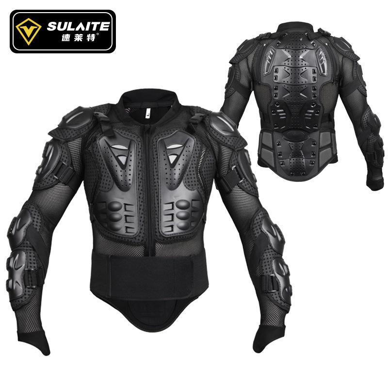 SULAITE Maglia Corazzata da Motociclista Attrezzatura Sportiva da Esterno Giacca Protettiva Nera Traspirante con Protezioni per Uomo