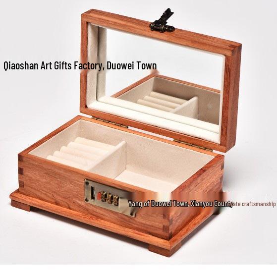High-End Chinese Retro Rosewood Jewelry Box with Password Lock