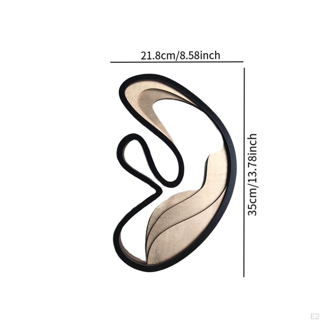 Wooden Curved Art Statue Modern Collectibles Figurine Abstract Sculpture for Bookshelf