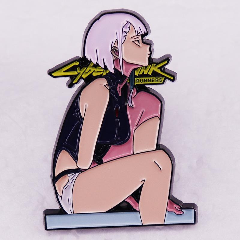 Cyberpunk Edgerunners Lucy Anime Girl Brooch Badge